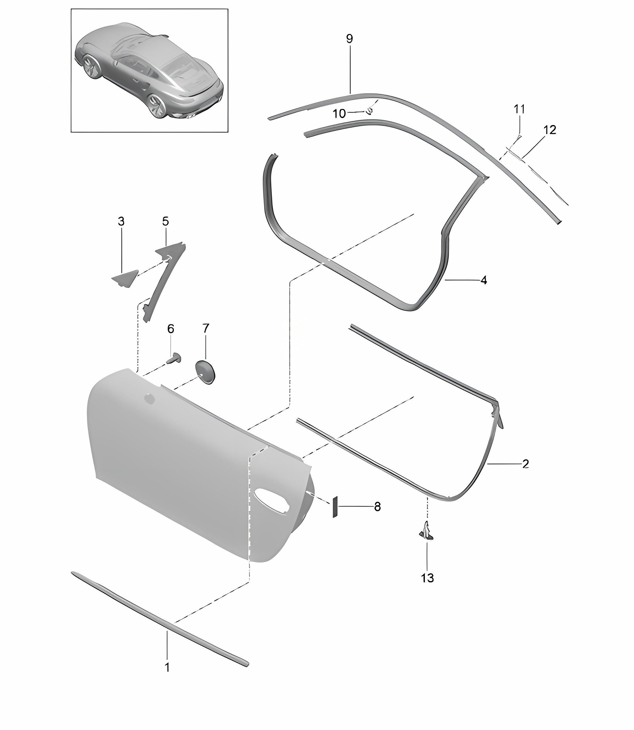 Door seal and Trim - COUPE - 991 Turbo >> 2016