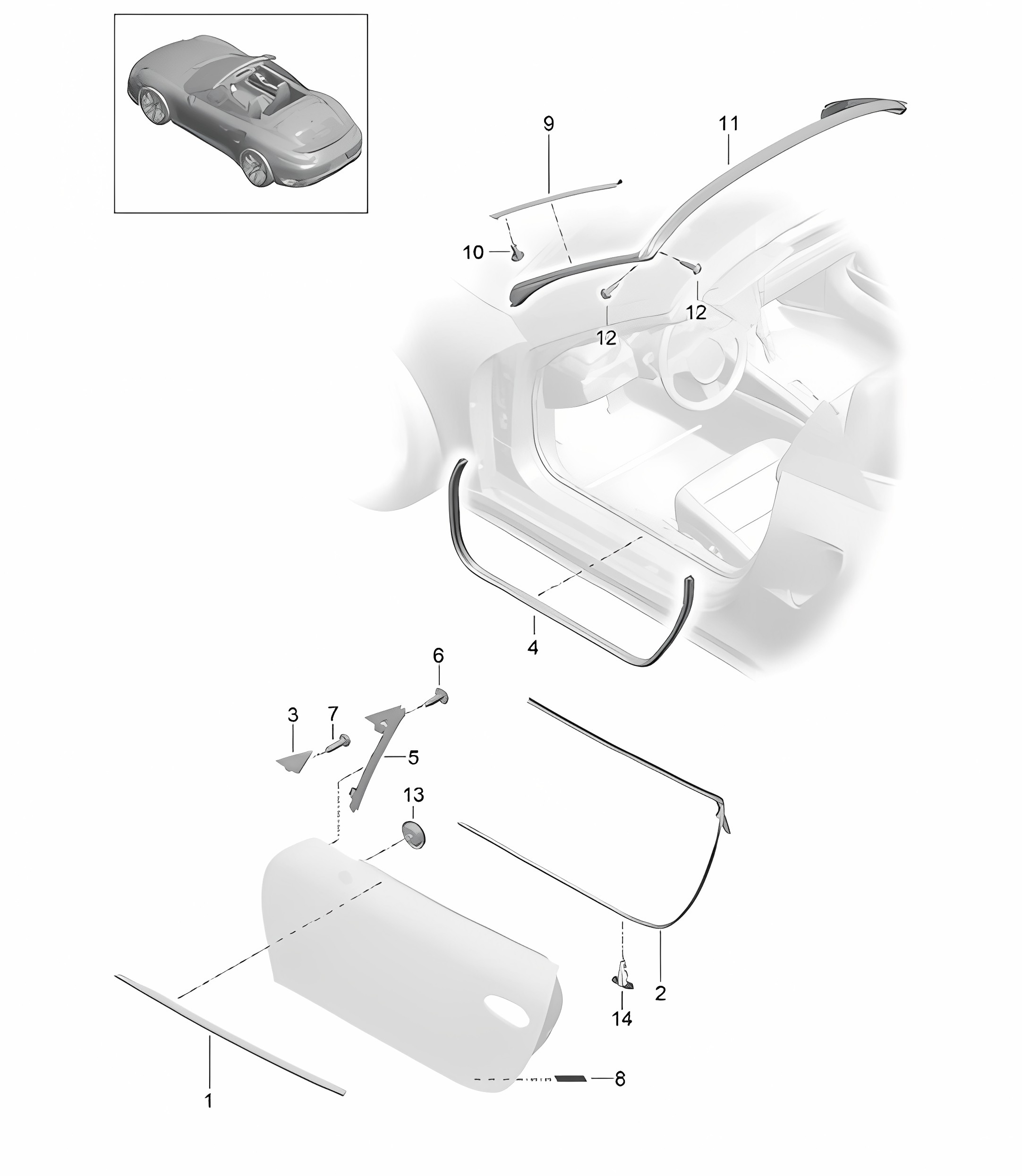 Door seal and Trim - CABRIO - 991 Turbo >> 2016