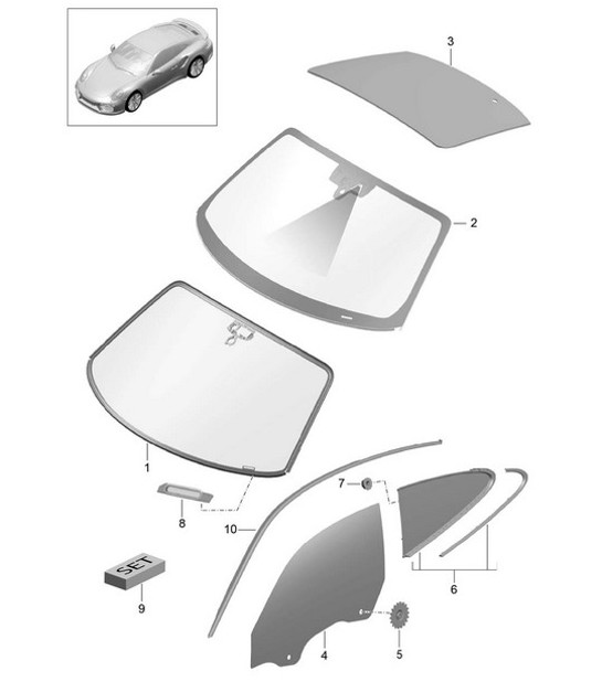 Diagram 805-003 Porsche Boxster 986/987/981 (1997-2016) Body