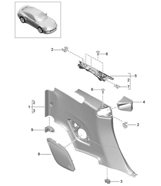 Diagram 807-023 Porsche 997 (911) MK1 2005-2008 Body