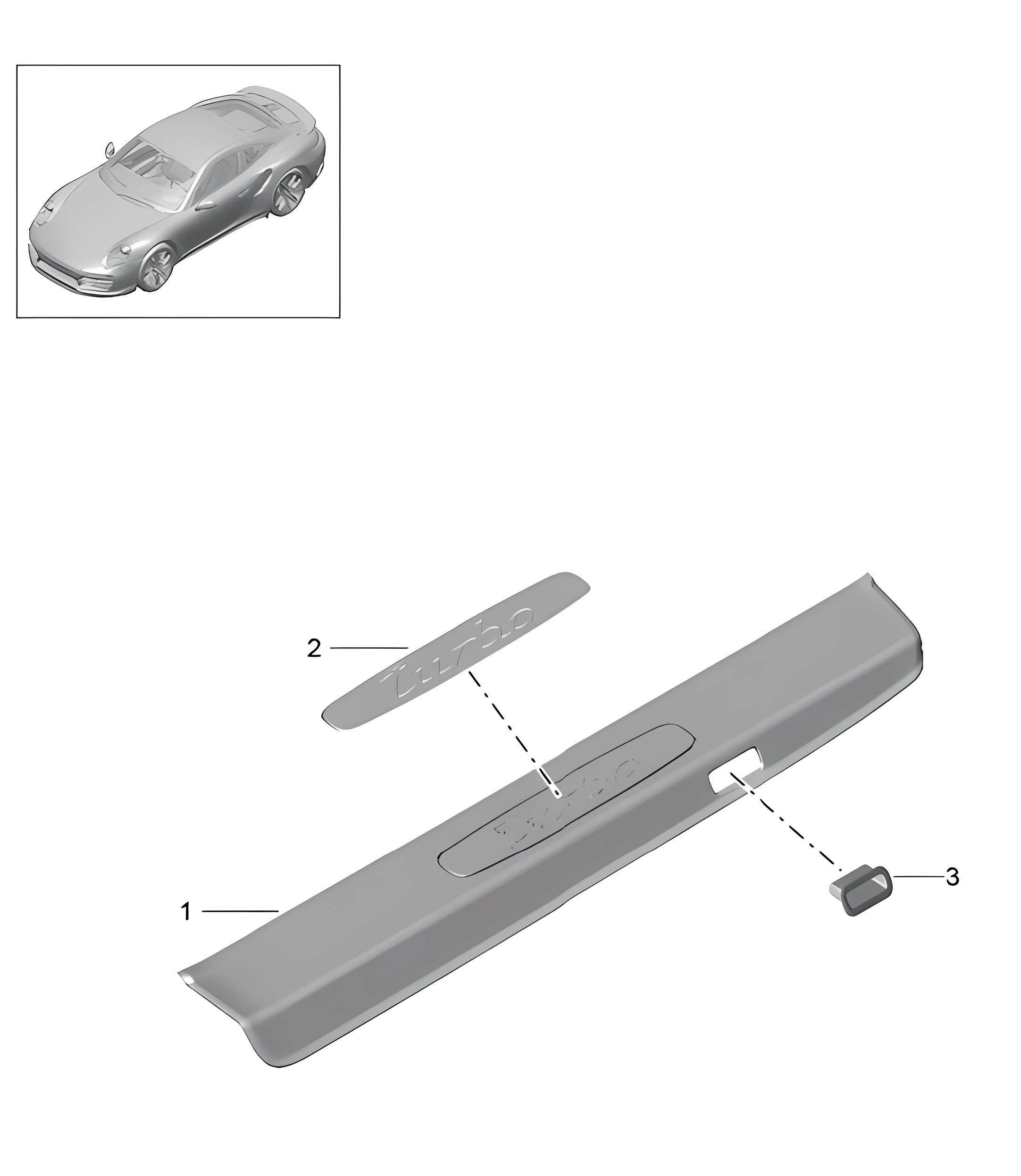 Sill trim strip / Sill inscription 991 Turbo >>2016
