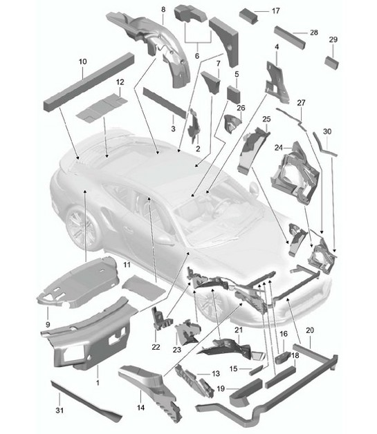 Diagram 807-080 Porsche 914 (1970-1976) Body