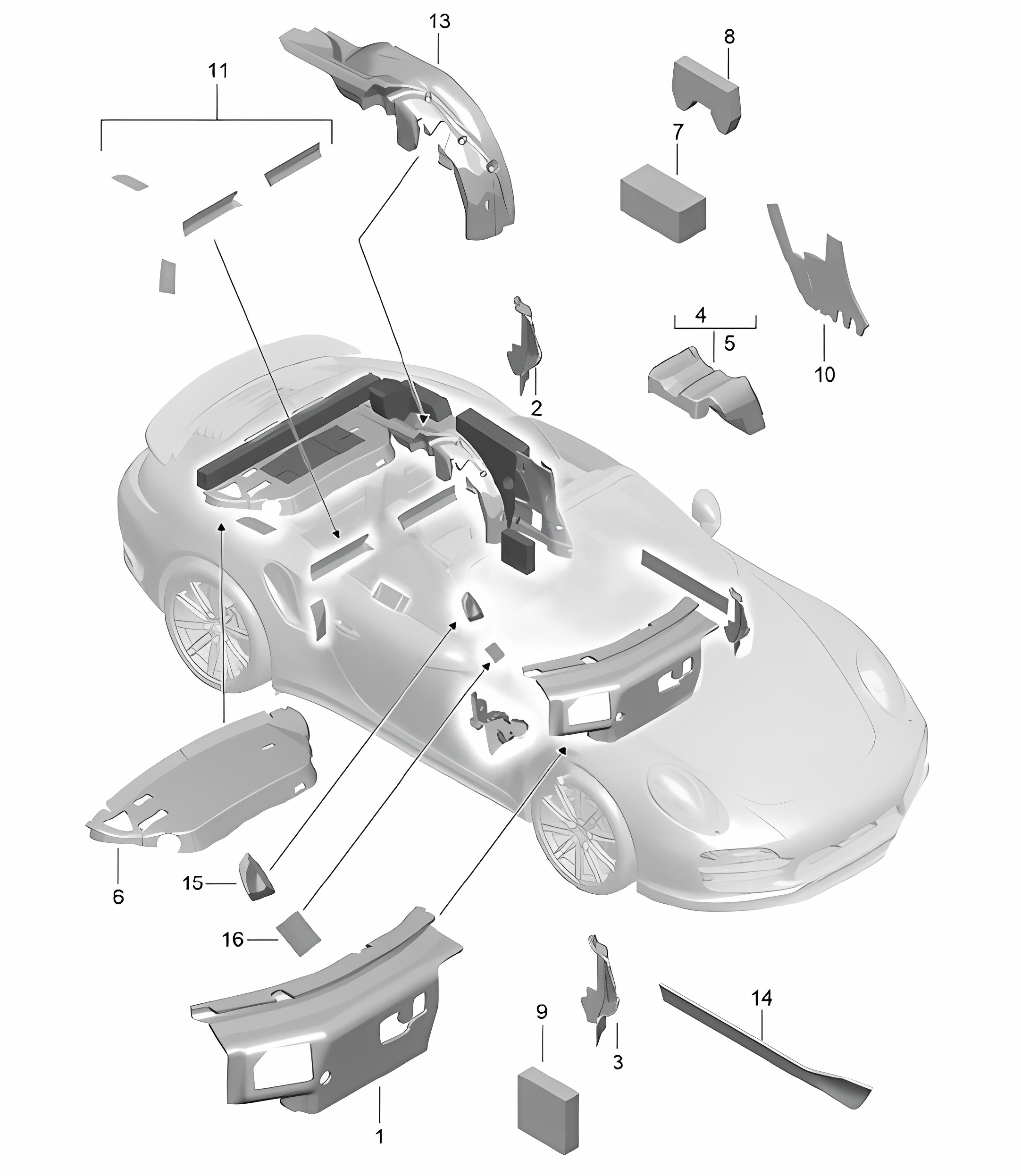 Body / Sound proofing - CABRIO - 991 Turbo >>2016