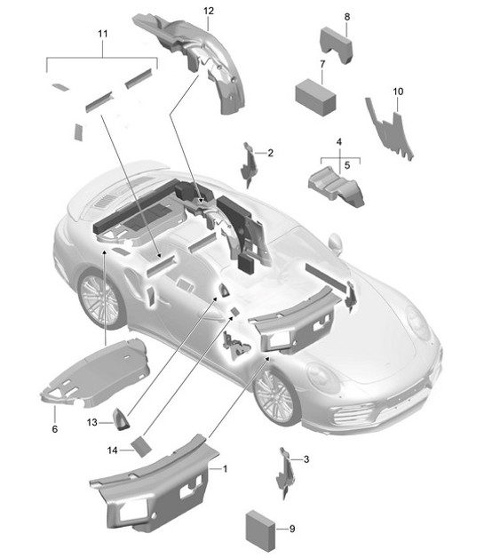 Diagram 807-083 Porsche 991 (911) MK2 2016-2019 Body