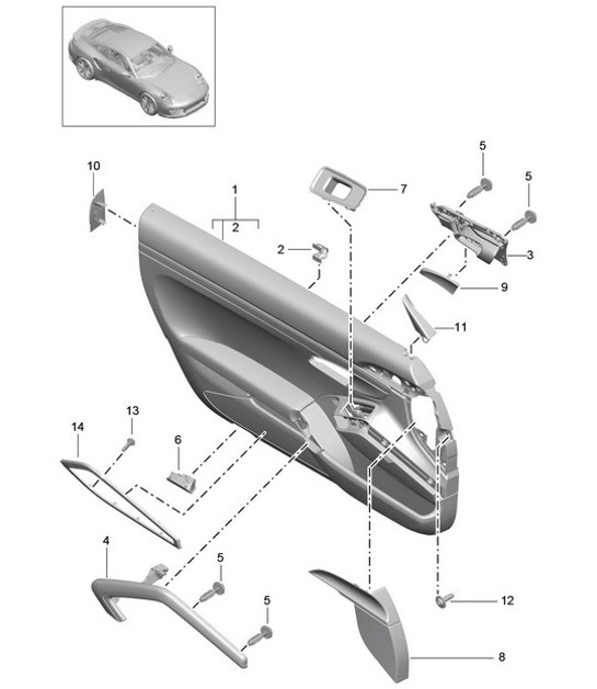 Diagram 808-030 Porsche 356 (1950-1965) Body