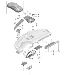 Accessories / Instrument panel trim / Upper part 991 Turbo >>2016