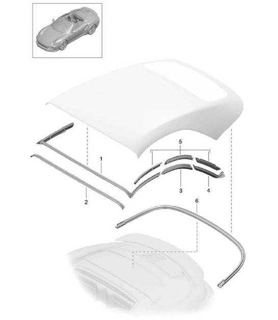 Diagram 811-030 Porsche Cayman S 718 2.5L Manual (350 Bhp) Body