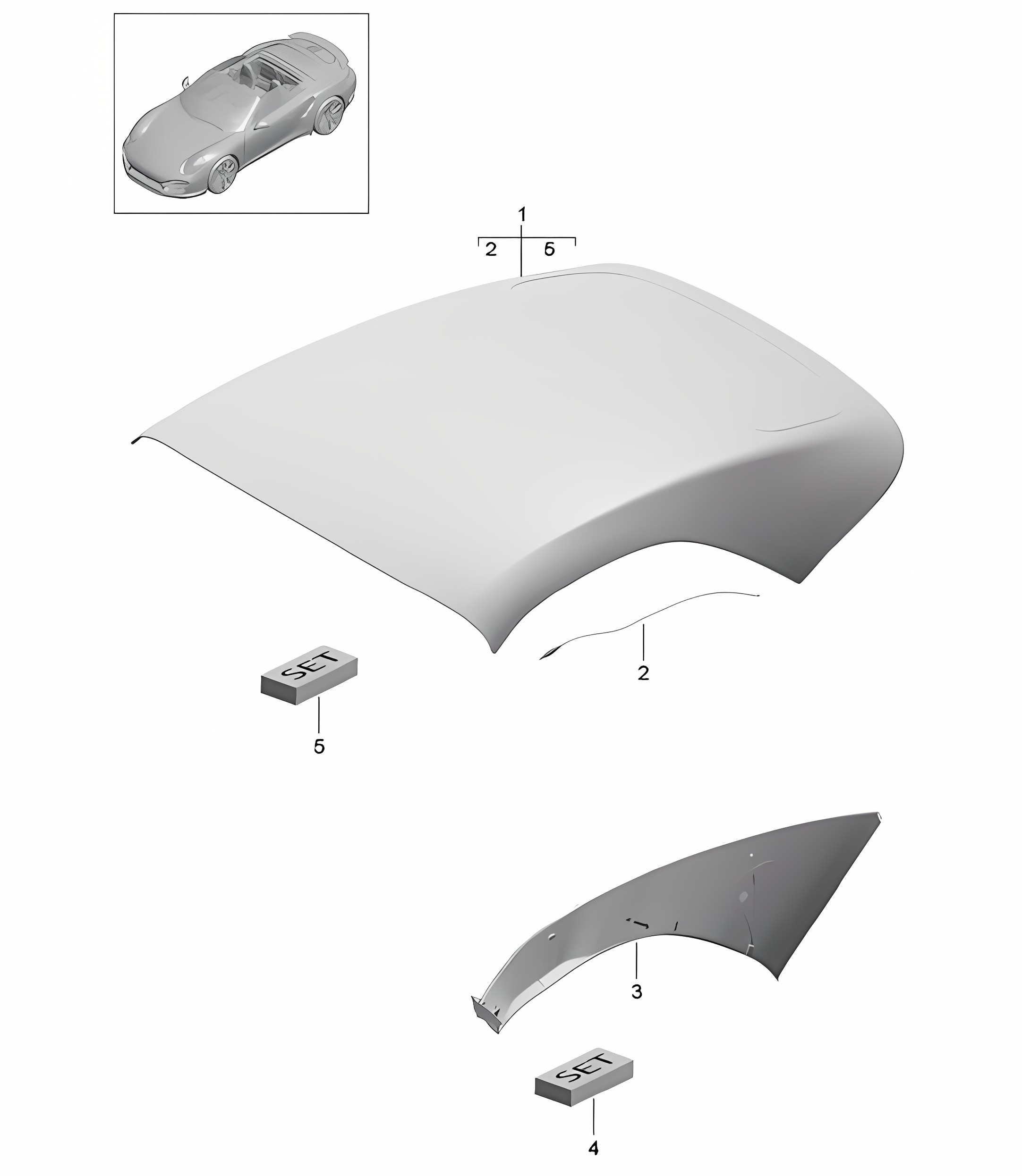 Convertible top covering / Roofliner - CABRIO - 991 Turbo 2014-20