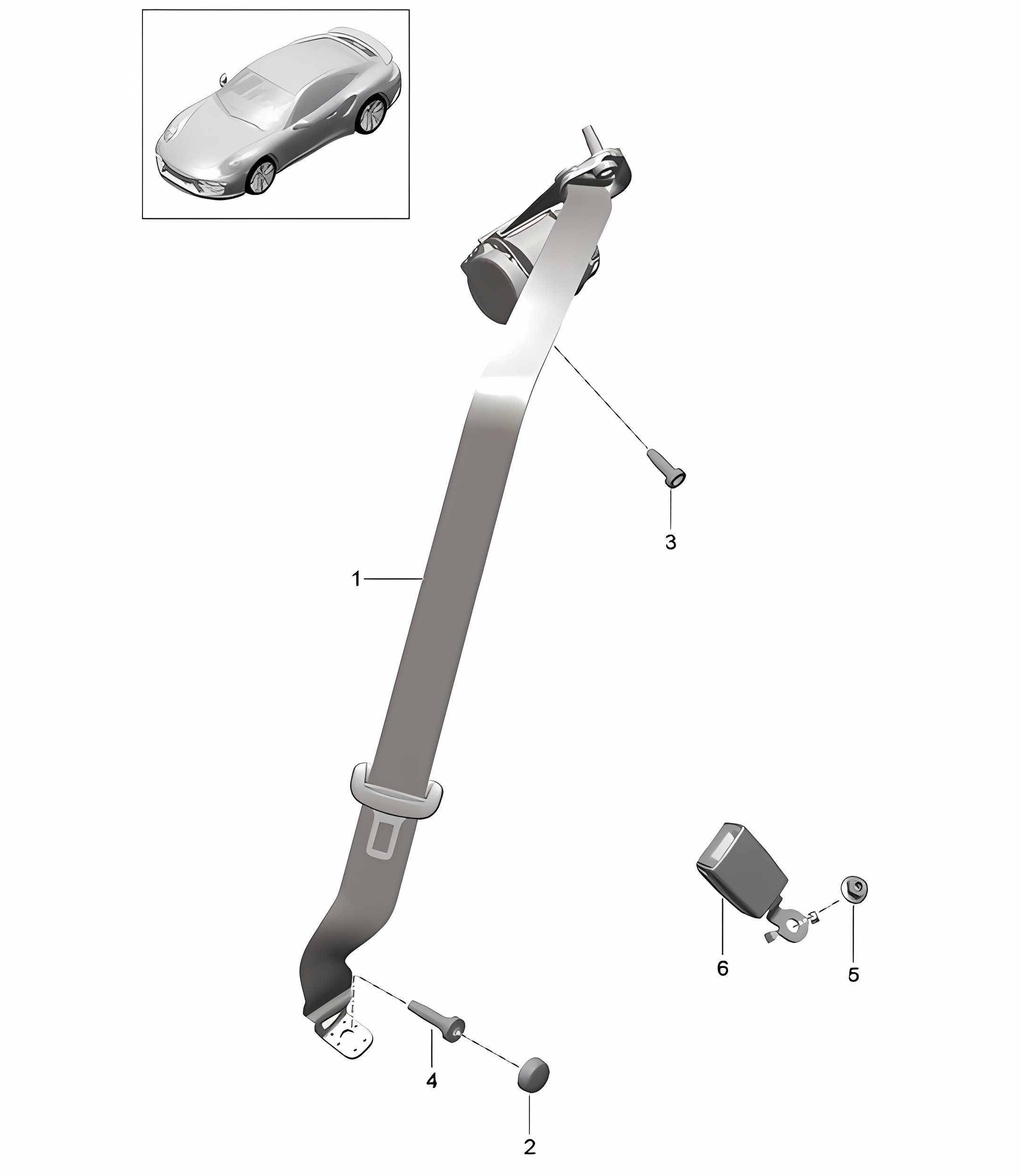 Three-point safety belt - Rear - 991 Turbo 2015>>
