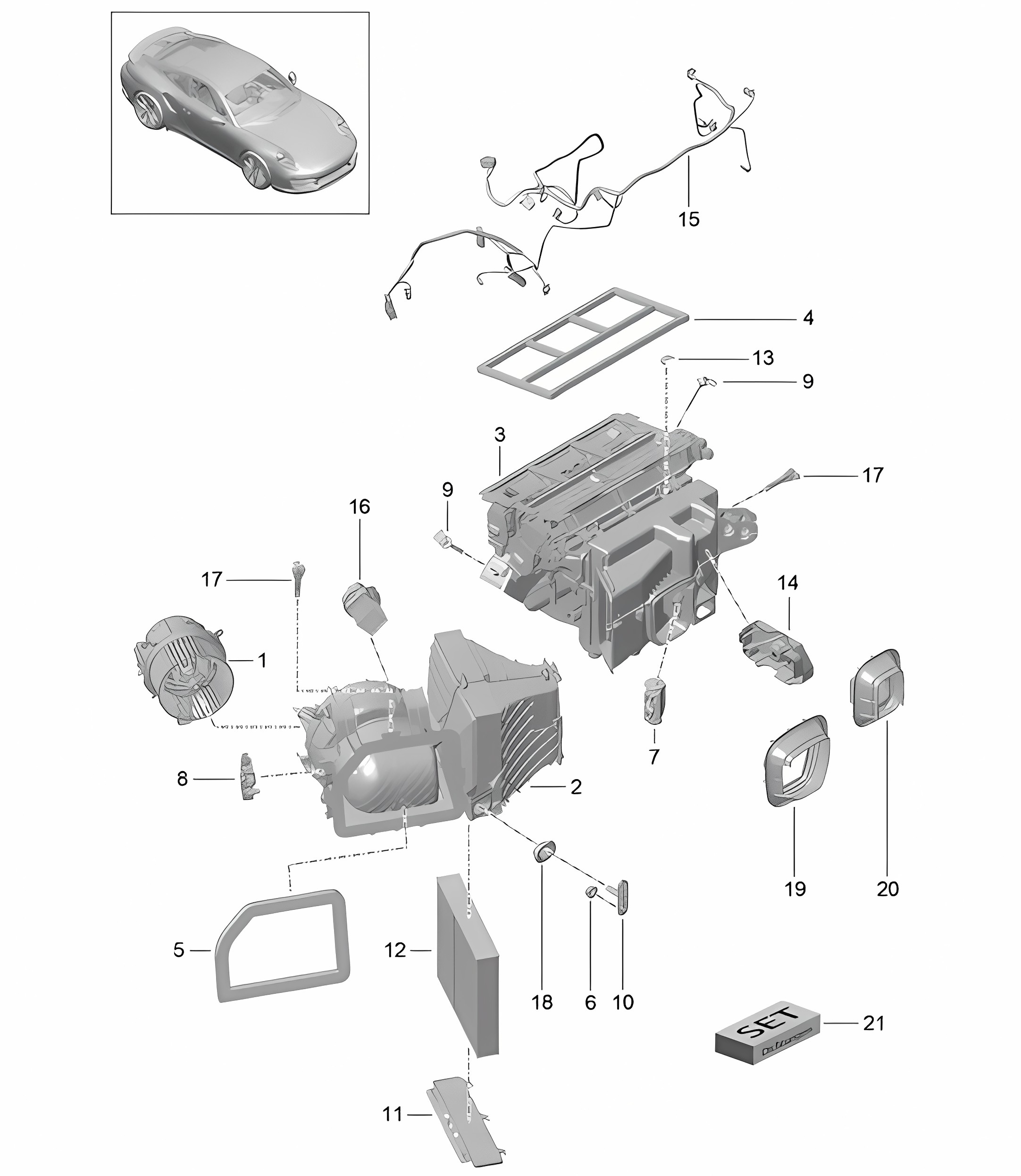 Air conditioner and Individual parts 991 Turbo / GT2 RS 2014-20