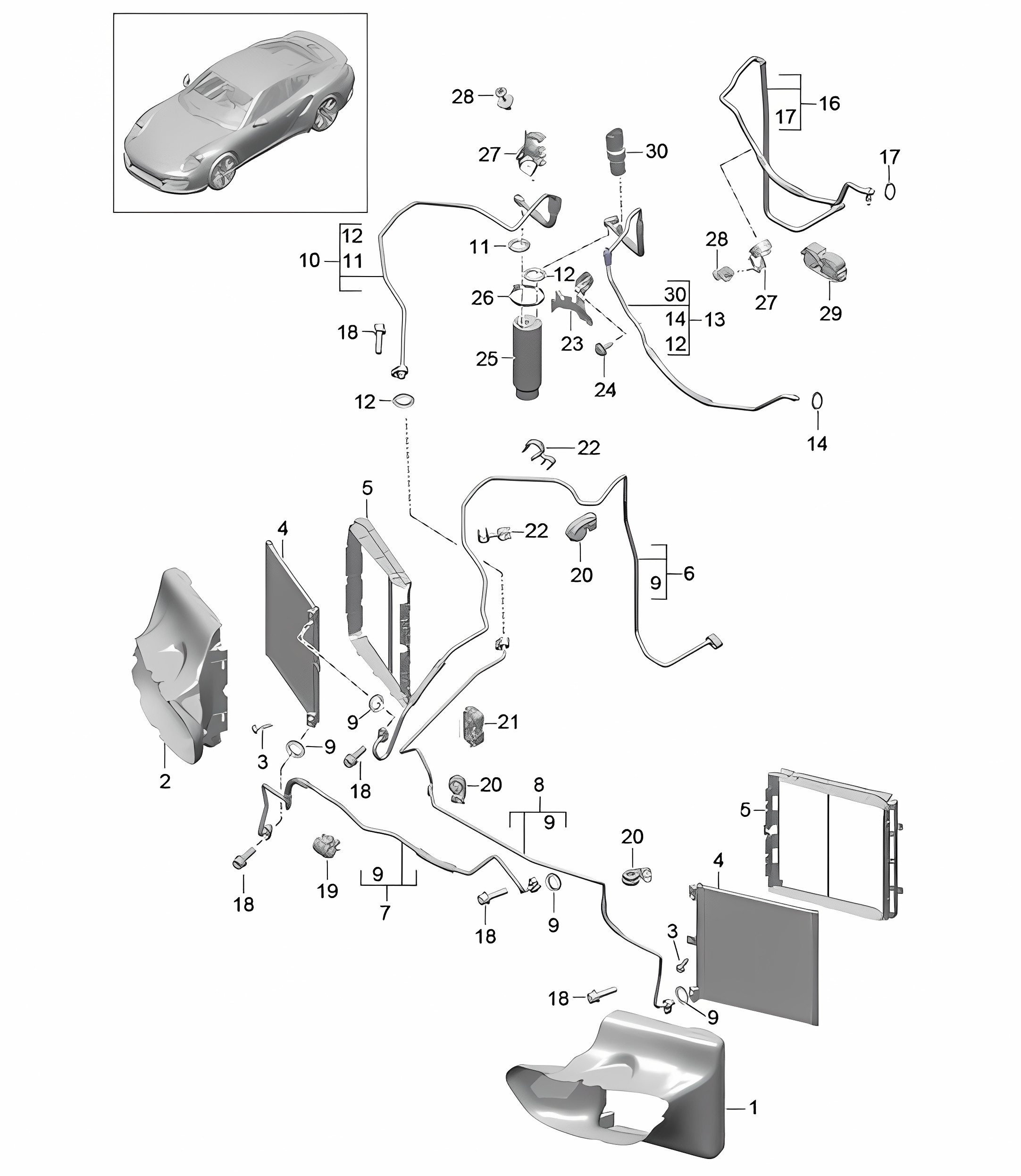 Refrigerant circuit - Front - 991 Turbo >> 2016