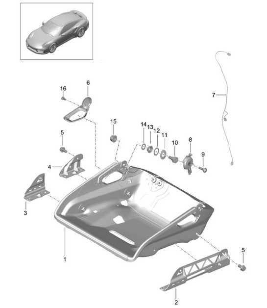 Diagram 817-005 Porsche Cayman S 718 2.5L Manual (350 Bhp) Body