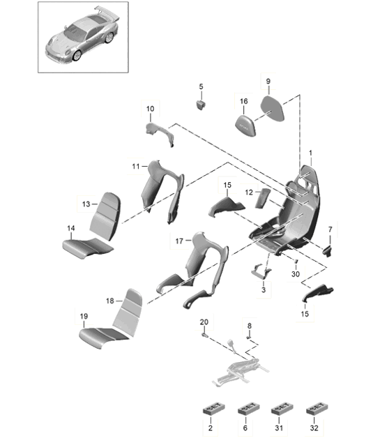 Diagram 817-010 Porsche Boxster 987 2.7L 2005-08/08 Body