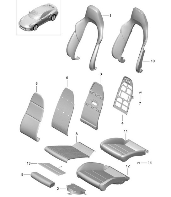 Diagram 817-023 Porsche Cayman S 718 2.5L Manual (350 Bhp) Body