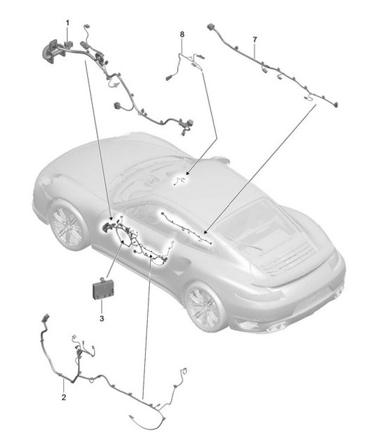 Diagram 902-015 Porsche 996 (911) (1997-2005) Electrical equipment