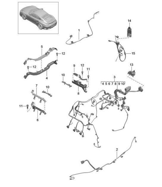 Diagram 902-020 Porsche Macan (95B) MK1 (2014-2018) Electrical equipment