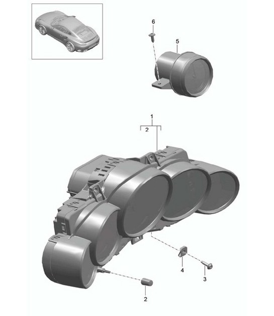 Diagram 906-000 Porsche 997 MKII GT2 RS 2011-13 Electrical equipment