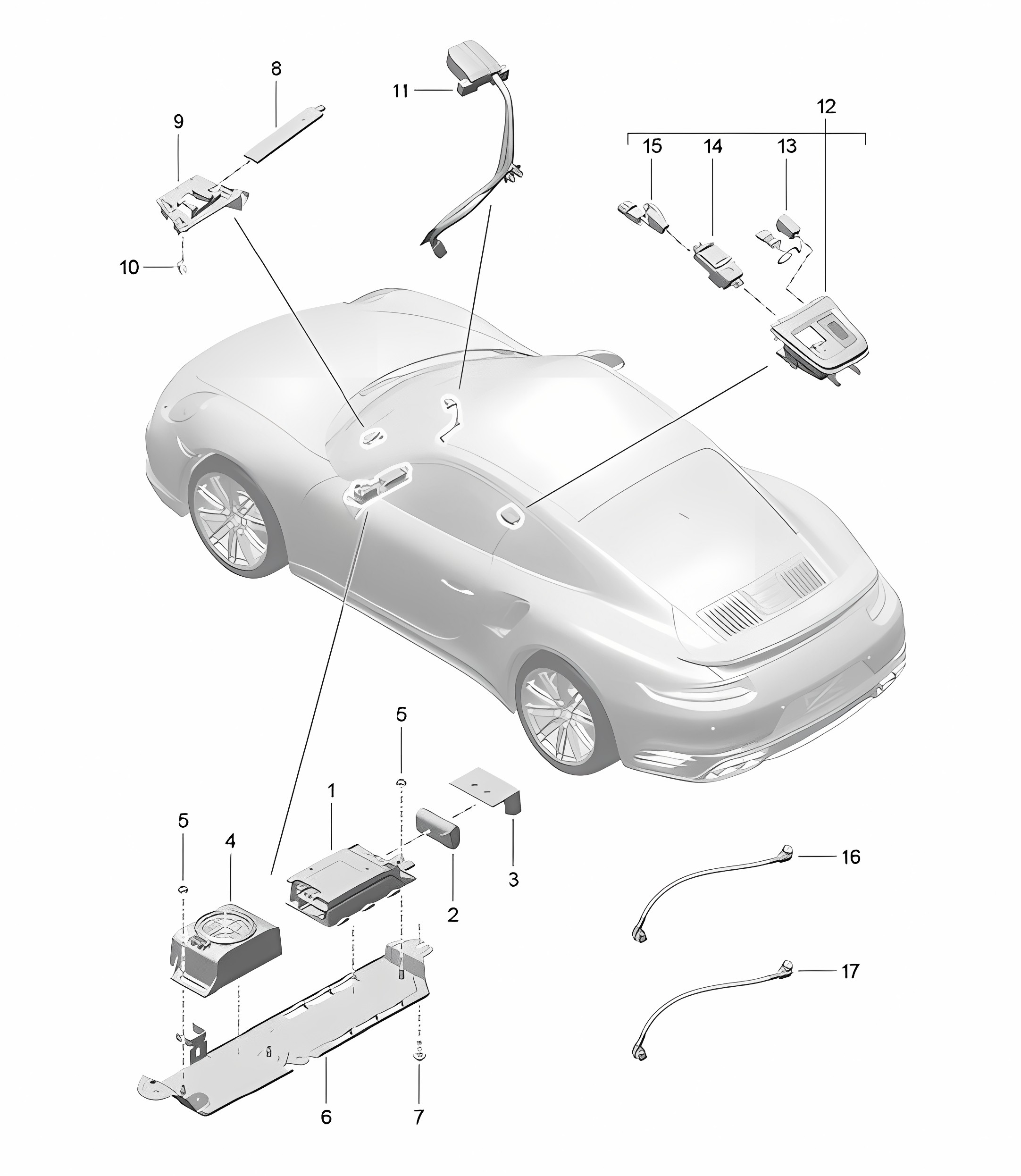 Emergency call system (PR:NZ3) 991 Turbo / GT2 RS 2014-20