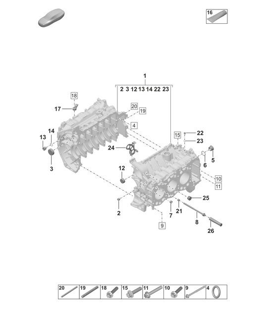 Diagram 101-100 Porsche 968 (1992-1995) Engine