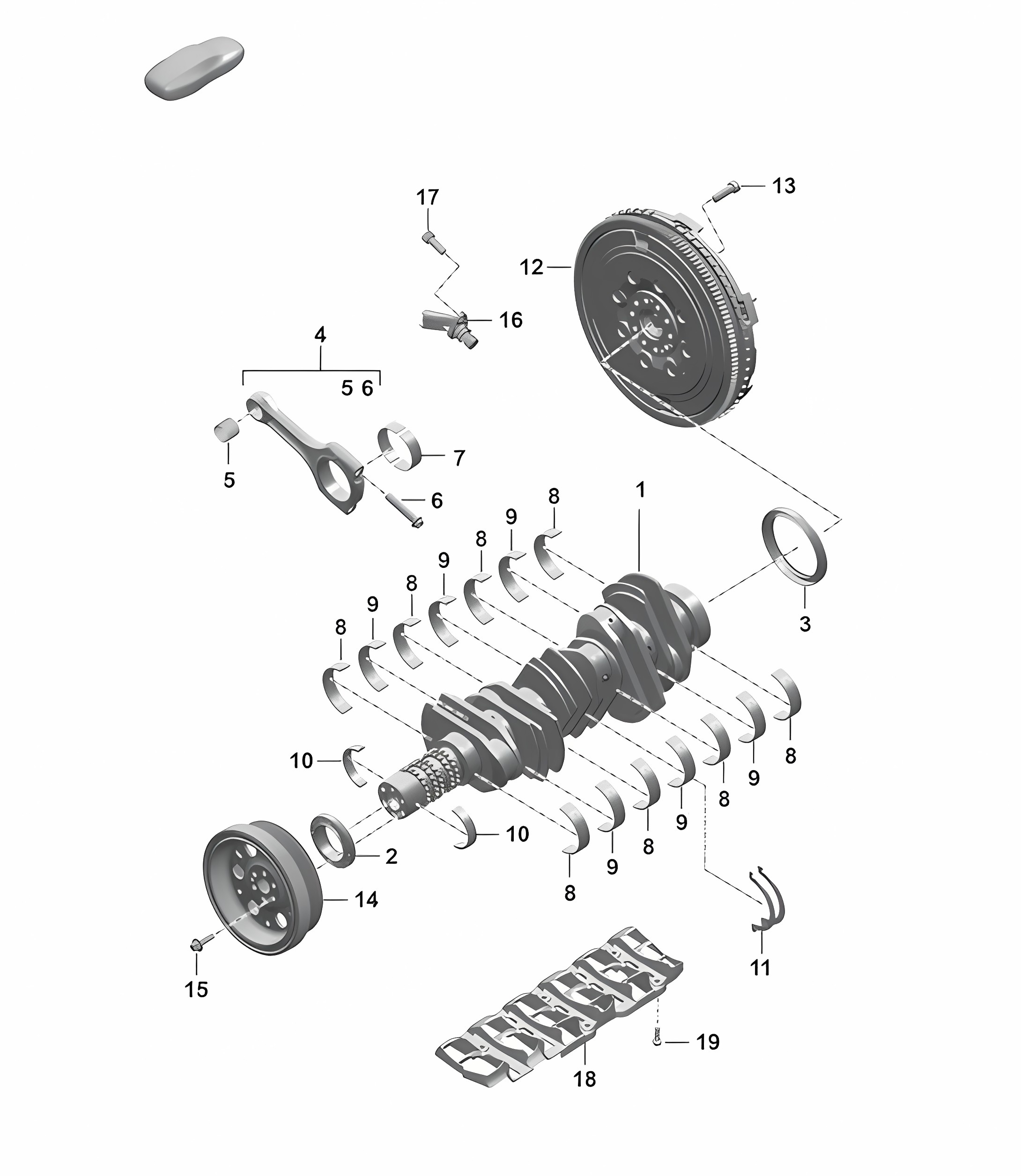 Crankshaft / Connecting rod / Flywheel 992.1 Carrera 2019 - 2024