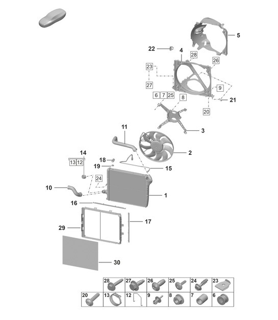 Diagram 105-200 Porsche 997 MK1 Carrera 2S 3.8L 2005-08 Engine