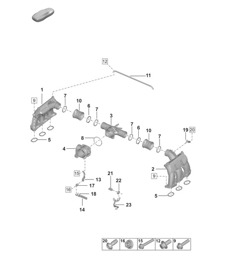 Intake air distributor / Throttle valve  992.1 Carrera 2019 - 2024
