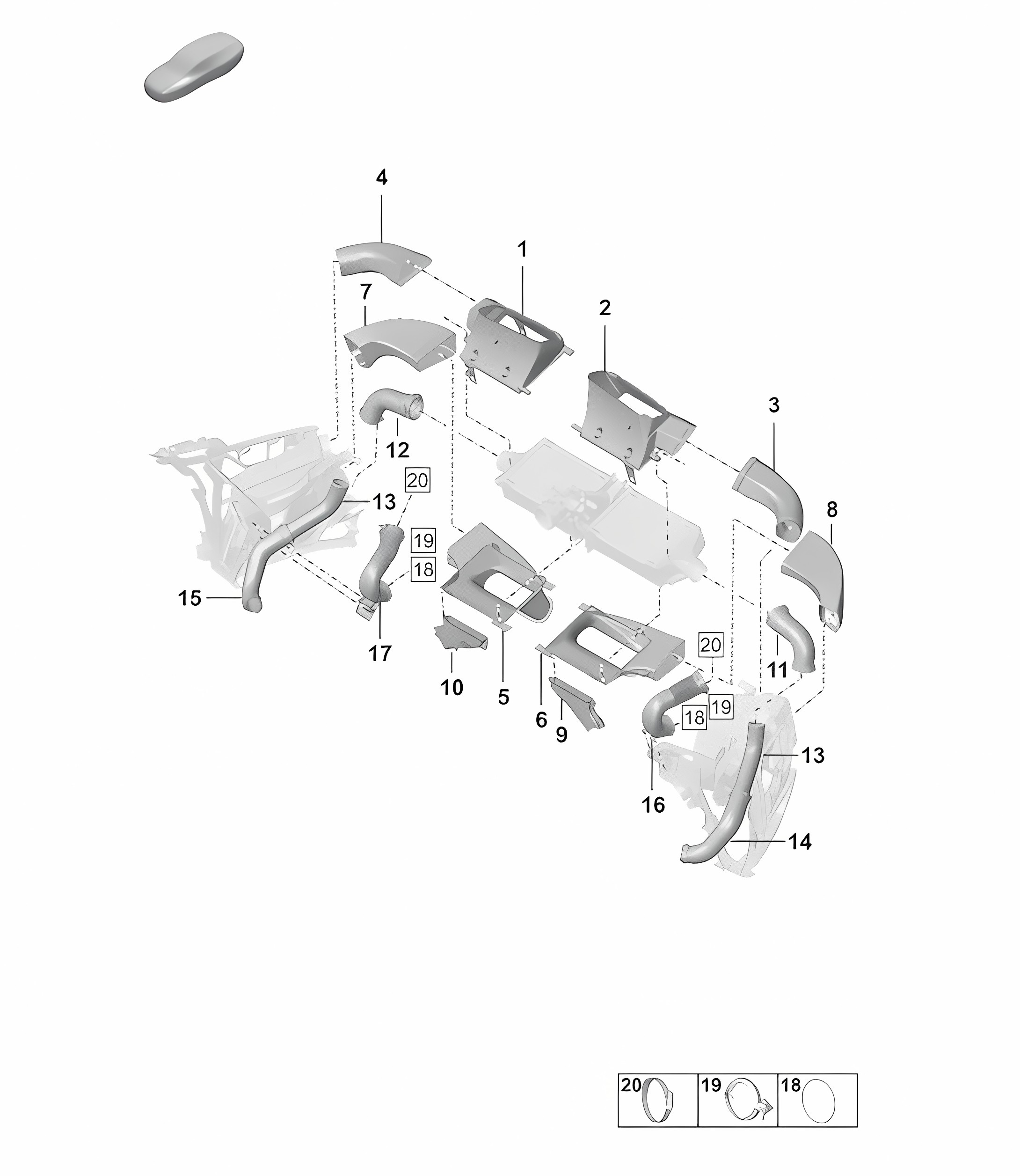 Charge air cooler / Air guide  992.1 Carrera 2019 - 2024