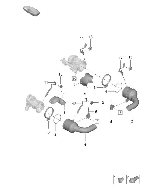 Diagram 202-250 Porsche 968 CS 3.0L 1993-95 Fuel System, Exhaust System