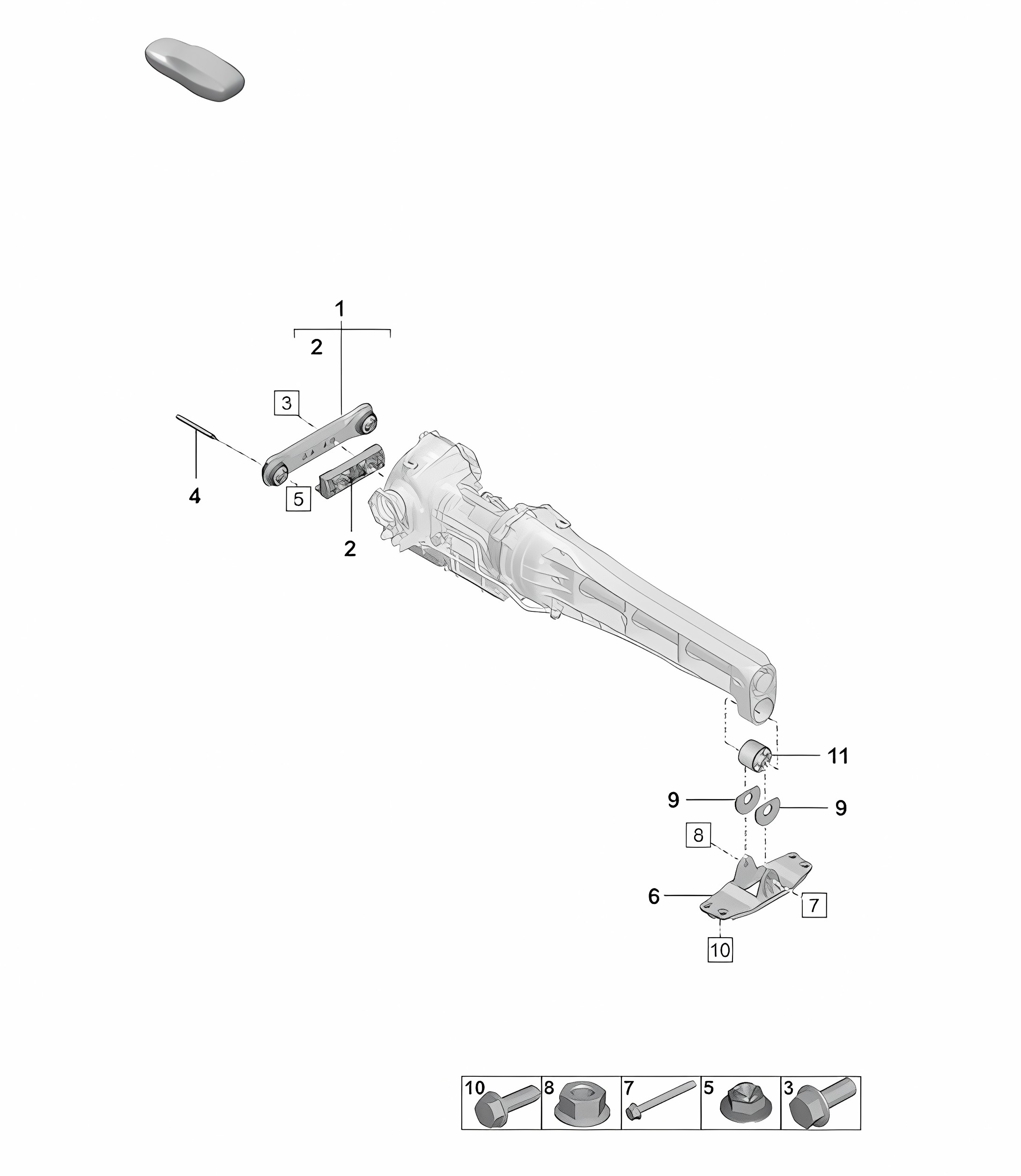 Mounting parts for front axle differential 992.1 Carrera 4 (VA0.00) 2019 - 2024