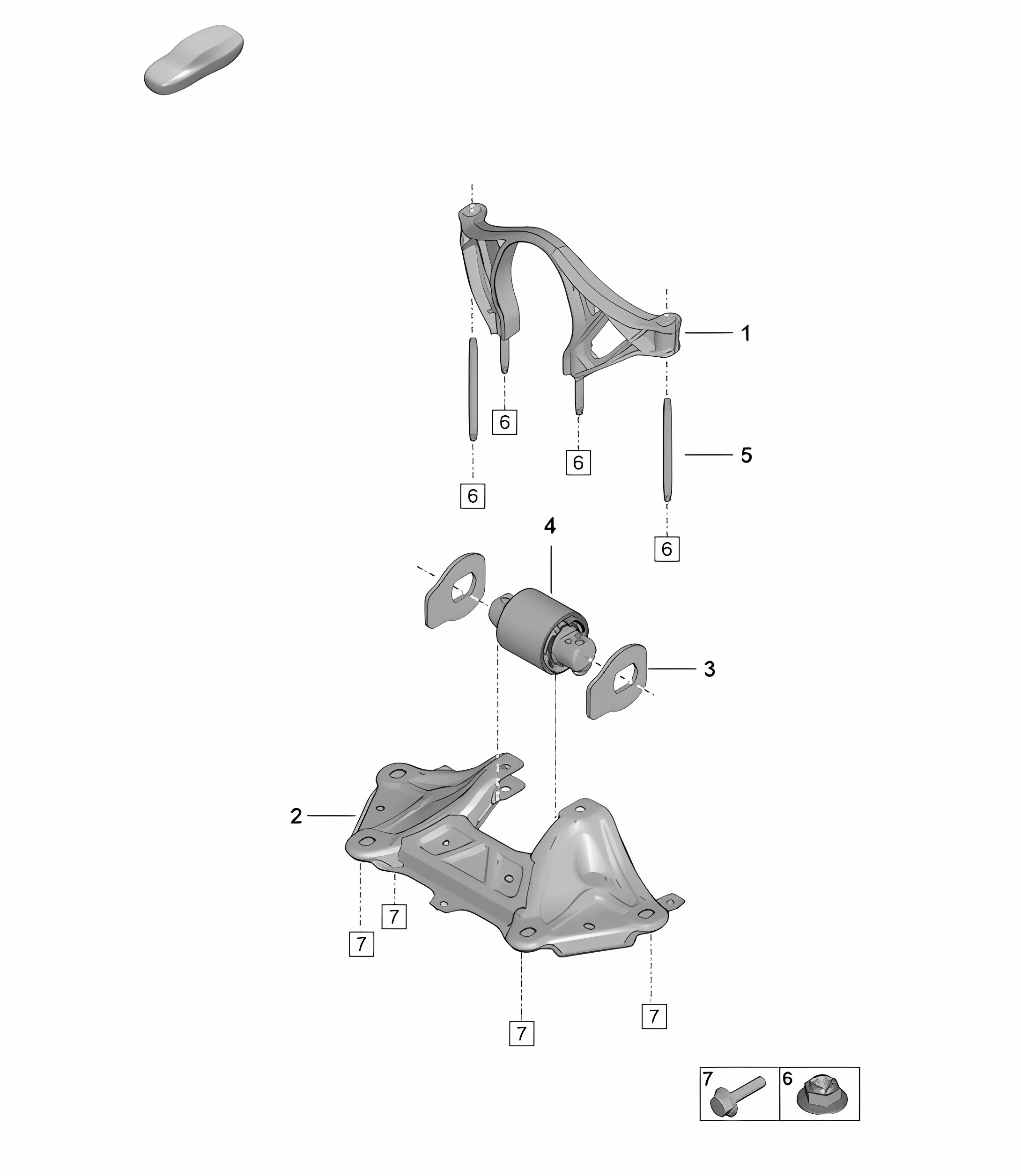 Mountin parts for engine and transmission 992.1 Carrera 2019 - 2024