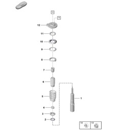 Sospensione / Ammortizzatore PR:1X1, 1X2, A8C,A8F, 1BH, 1BV, 2UA) 992.1 Carrera 2019 - 2024