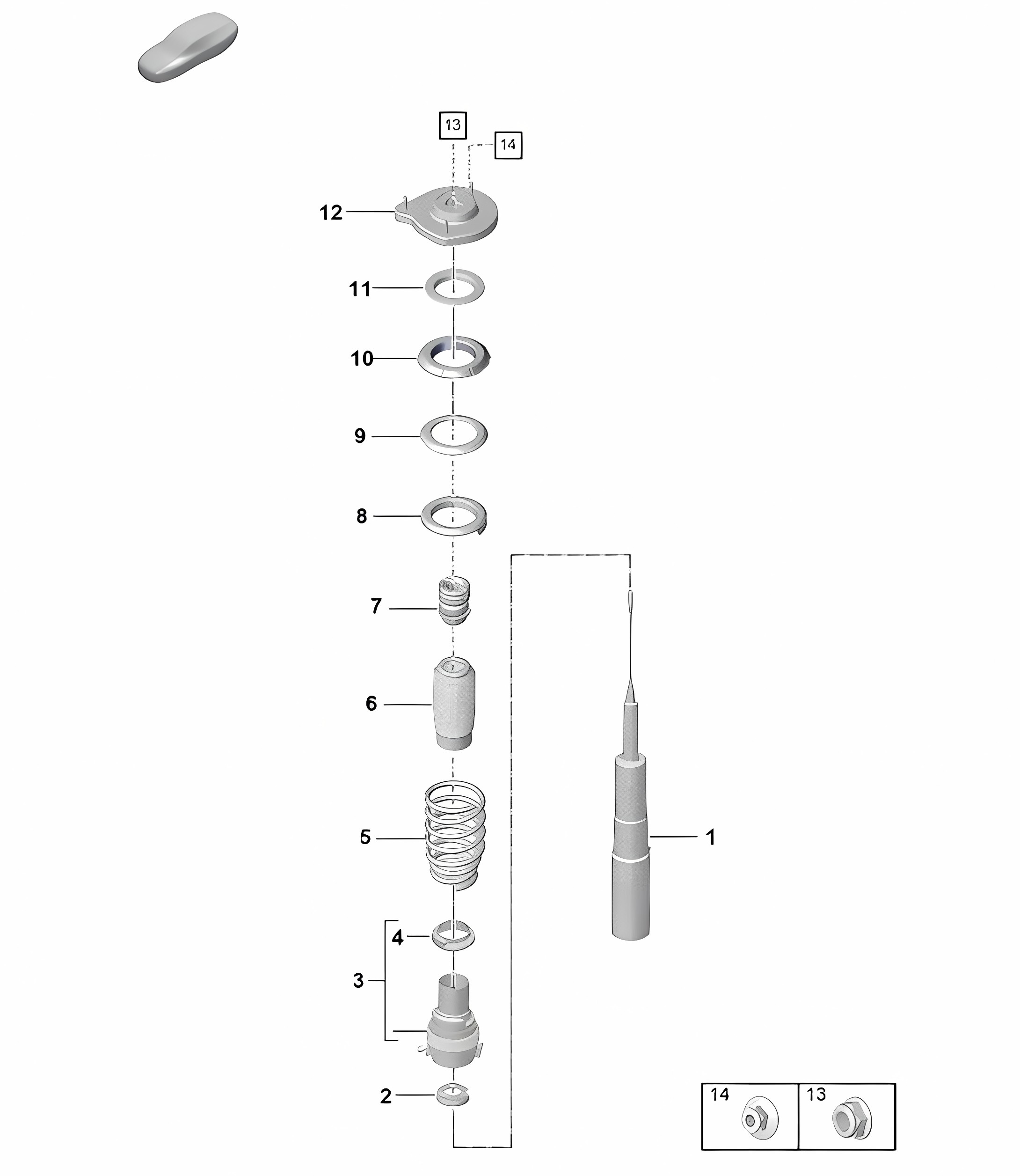 Suspension / Shock Absorber (PR:1BM, 2UM, E7S) 992.1 Carrera 2019 - 2024