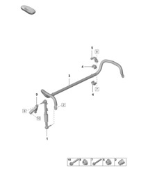 Anti-roll bar / Coupling rod  - PDCC -  (PR:1P7)  992.1 Carrera 2019 - 2024