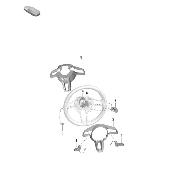 Accessories / Steering wheel PR:G1L, G1M+1MB, 1MT, 1XR, 2FS, 2PF, 2PJ, 2ZC, 2ZF+8LA, 8LH, 8LU) 992.1 Carrera 2019 - 2024