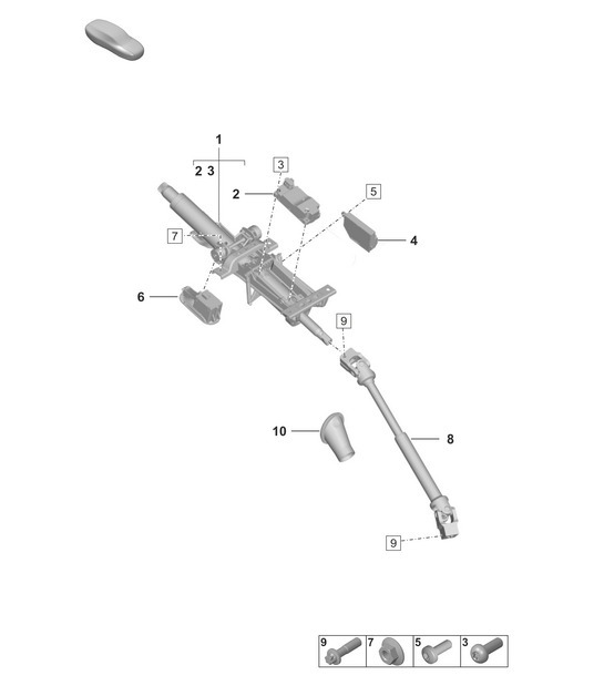 Steering column (PR:L0L, L0R, 2C5, 2C6, 2C7, 2C8, 0RC, 0RZ) 992.1 Carrera 2019 - 2024