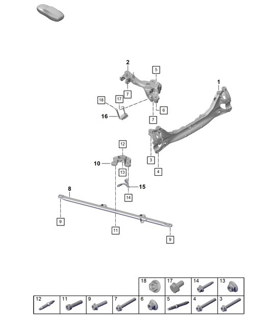 Diagram 501-007 Porsche Cayman 718C (982C) 2017>> Rear Axle