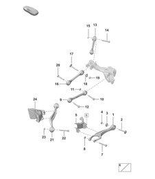 Rear axle / Wishbone (PR:0N1 - Standard rear axle)  992.1 Carrera 2019 - 2024