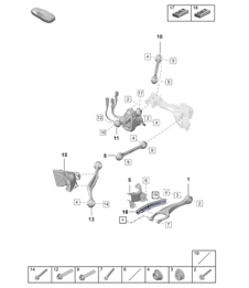 Rear axle / Wishbone / Rear axle steering (PR:0N5 - Standard rear axle)  992.1 Carrera 2019 - 2024