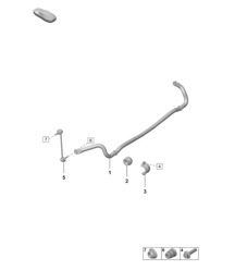 Anti-roll bar / Coupling rod (PR:1P0 - Standard suspension, PR:K8C - Coupe) 992.1 Carrera 2019 - 2024
