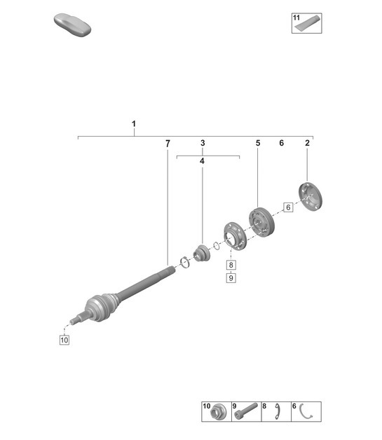 Diagram 501-100 Porsche Macan (95B) MK1 (2014-2018) Rear Axle