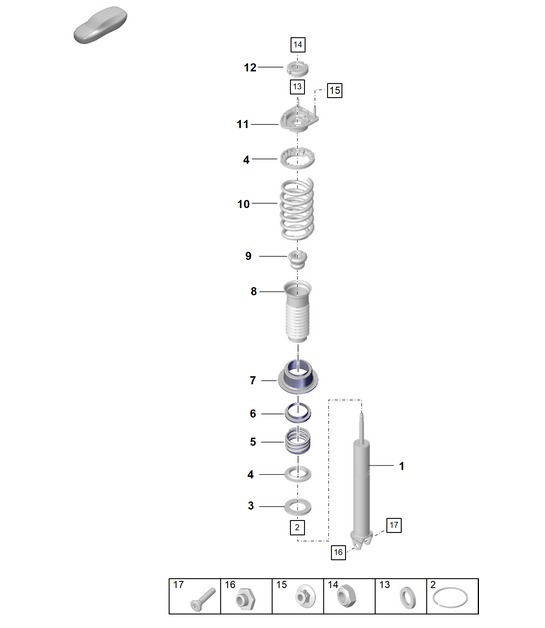 Diagram 502-010 Porsche 924 (1977-1988) Rear Axle