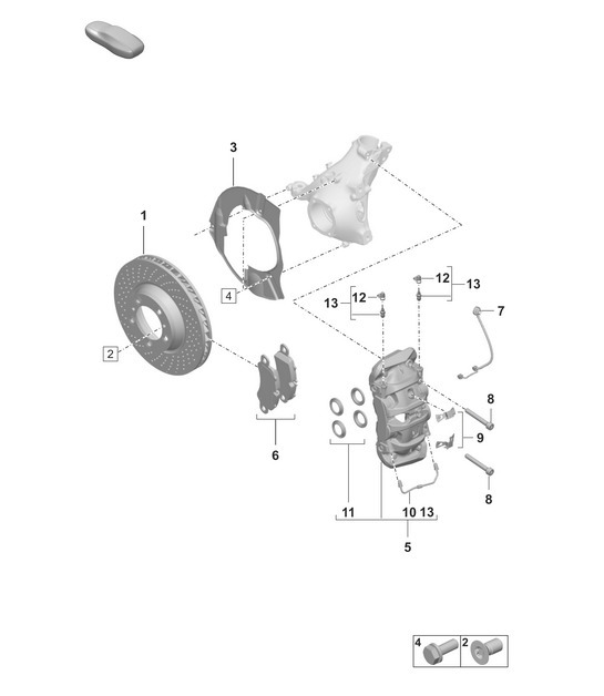 Diagram 602-000 Porsche Macan (95B) MK1 (2014-2018) Wheels, Brakes