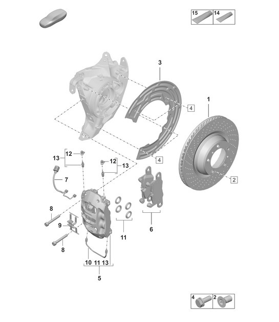 Diagram 603-000 Porsche 991.1 GT3 3.8L (475 Bhp) 2014-16 Wheels, Brakes