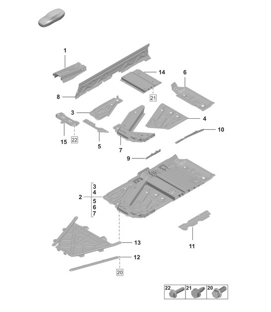 Diagram 801-200 Porsche 996 C2 3.4L 1997-08/01 Body