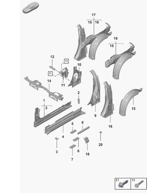 Diagram 801-520 Porsche Macan (95B) MK1 (2014-2018) Body