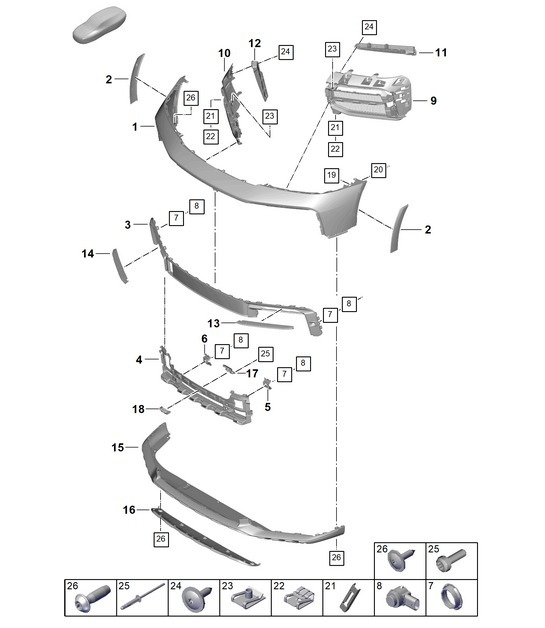 Diagram 802-040 Porsche 996 (911) (1997-2005) Body