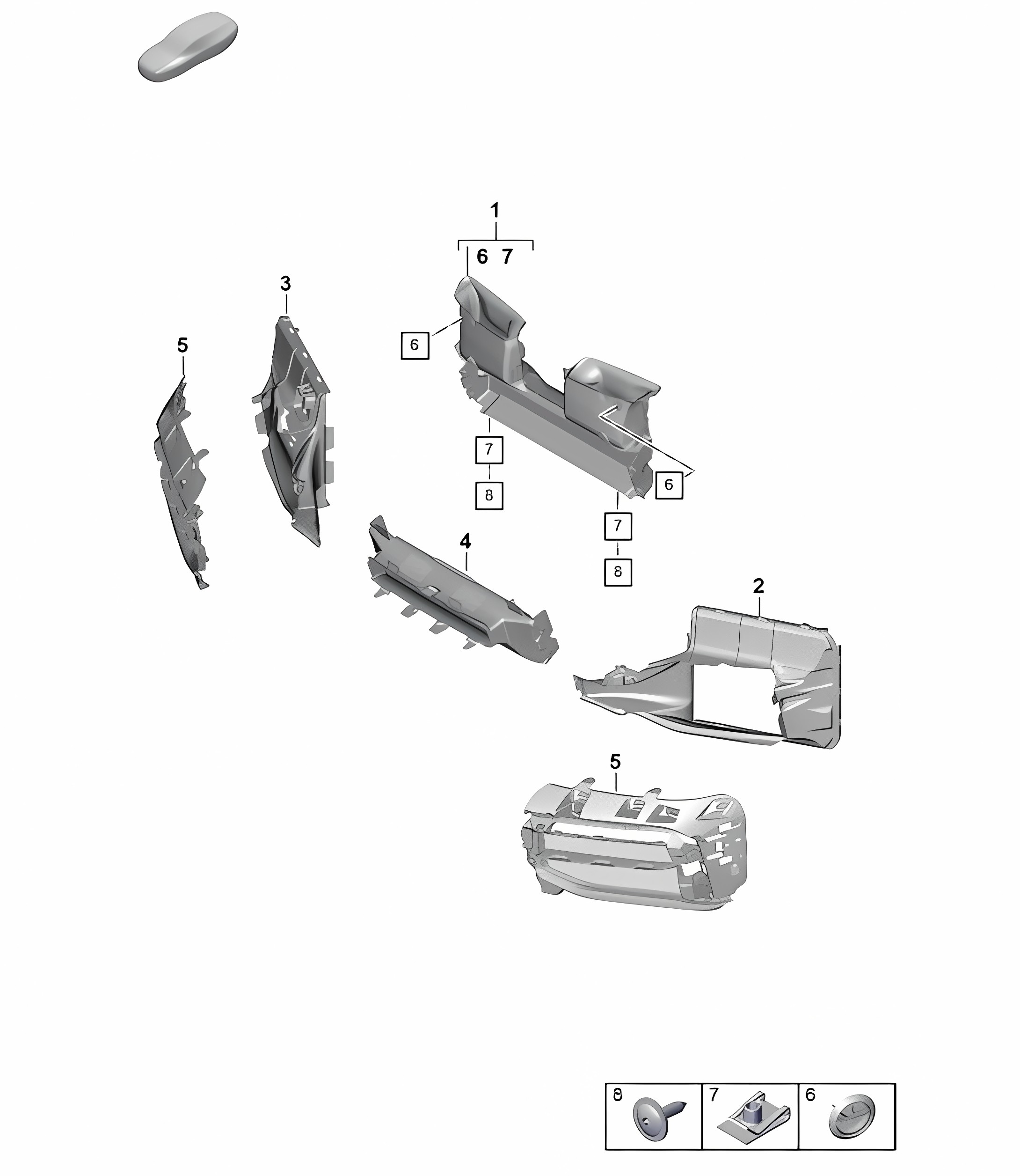Air guide / bumper - FRONT - 911 Dakar (PR:E7S) 992.1 Carrera 2019 - 2024