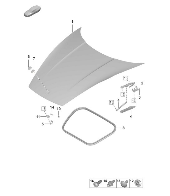 Diagram 803-000 Porsche Macan (95B) MK1 (2014-2018) Body