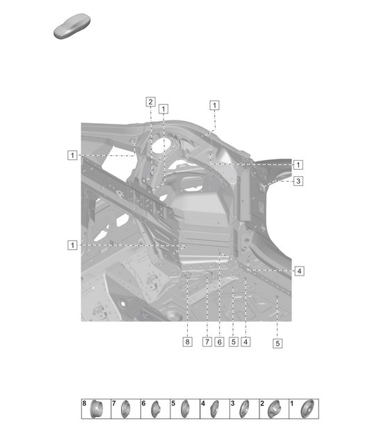 Diagram 806-100 Porsche 997 (911) MK2 2009-2012 Body