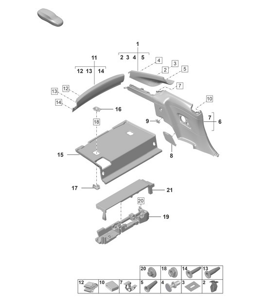 Diagram 807-250 Porsche 911 1965-1968 2.0L / 912 SWB (F) Body